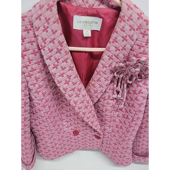 Liz Claiborne 90s Vtg Women's‎ Long Sleeve Pink Button Up Blazer Sz 8 - Picture 8 of 13